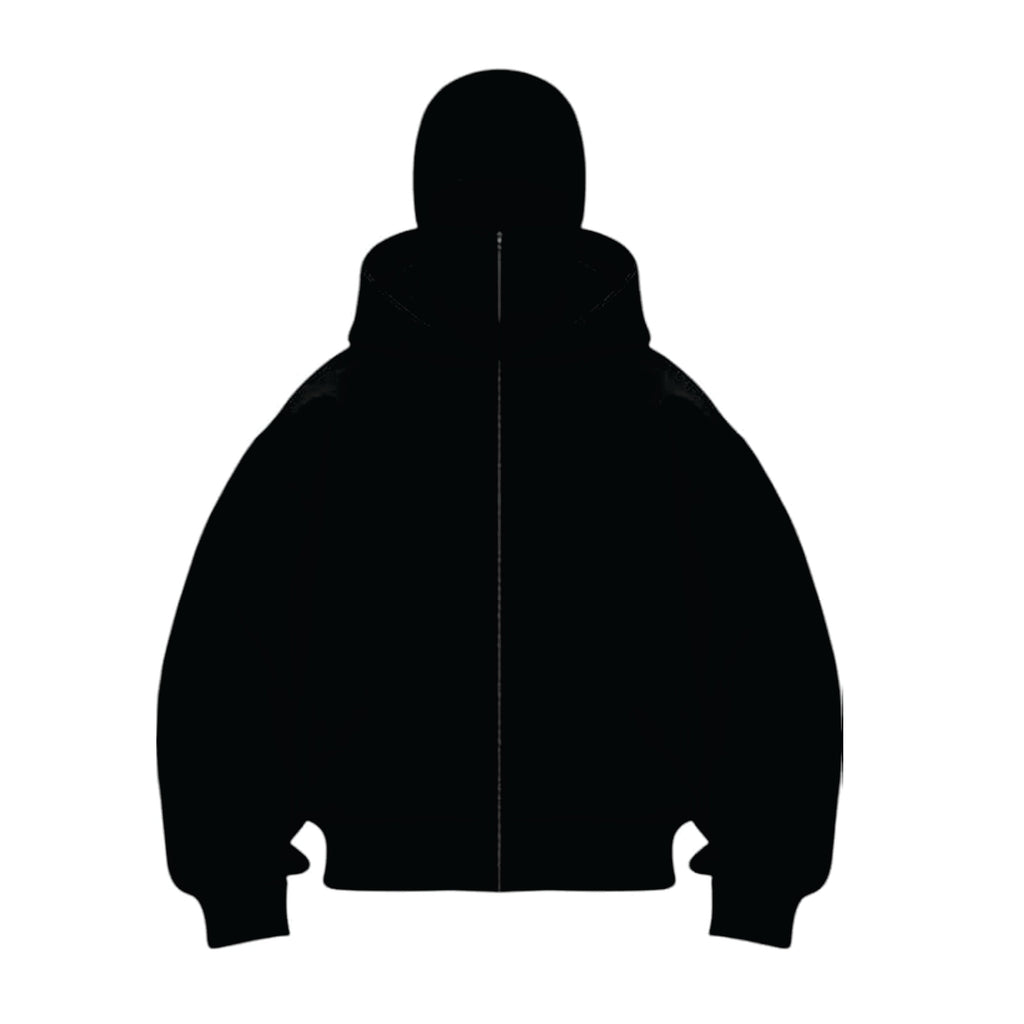 Black silhouette of a hooded 