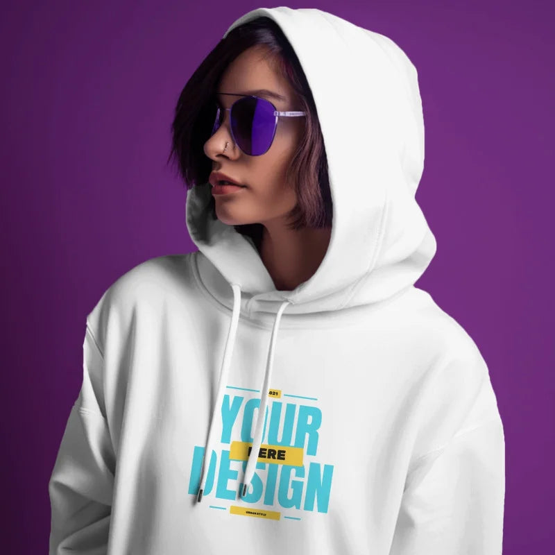 Women's White Customized Hoodie