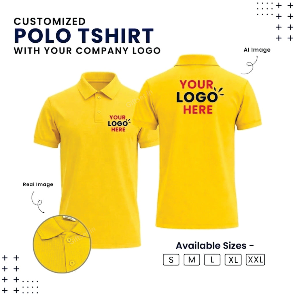 Personalized Polo T-Shirt With Your Company Logo | Order Logo Printed Tees | Giftset.in