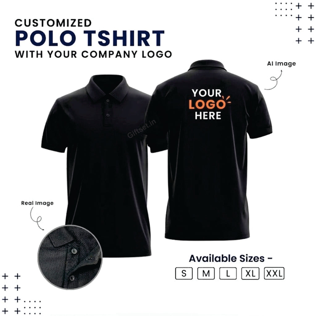 Personalized Polo T-Shirt With Your Company Logo | Order Logo Printed Tees | Giftset.in