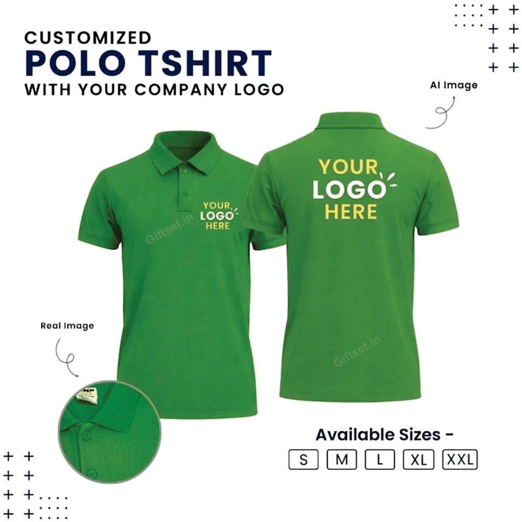 Personalized Polo T-Shirt With Your Company Logo | Order Logo Printed Tees | Giftset.in