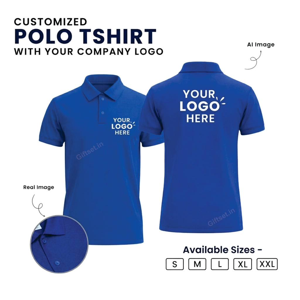 Personalized Polo T-Shirt With Your Company Logo | Order Logo Printed Tees | Giftset.in
