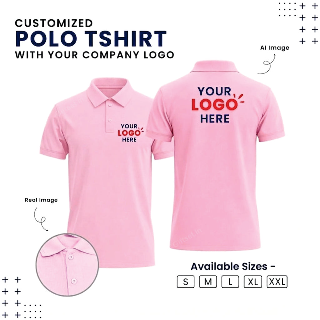 Personalized Polo T-Shirt With Your Company Logo | Order Logo Printed Tees | Giftset.in