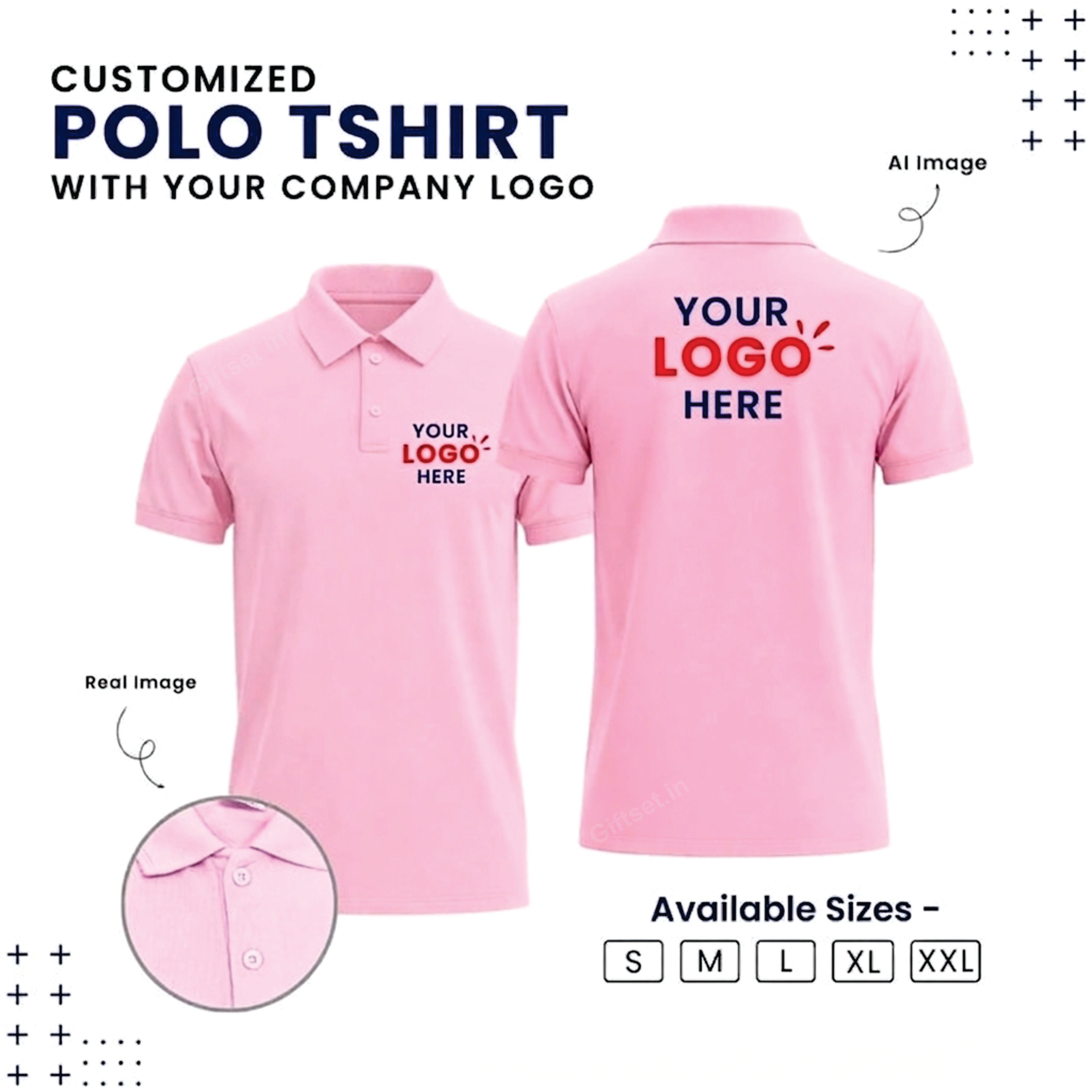 Personalized Polo T-Shirt With Your Company Logo | Order Logo Printed Tees | Giftset.in