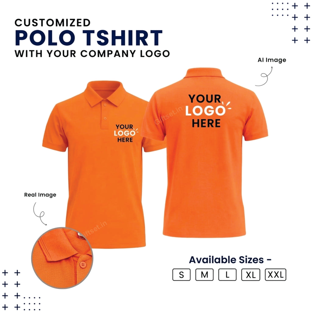 Personalized Polo T-Shirt With Your Company Logo | Order Logo Printed Tees | Giftset.in