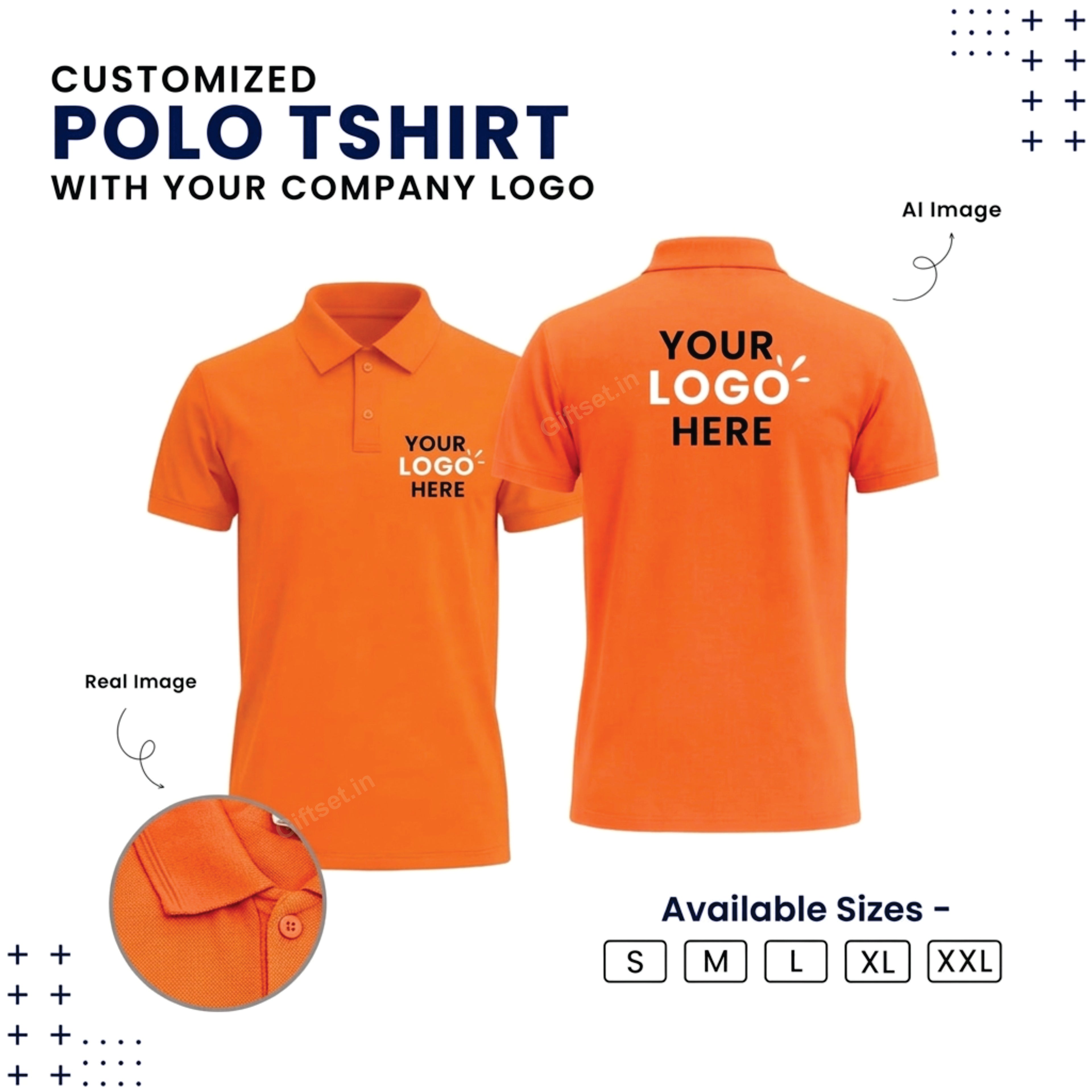 Personalized Polo T-Shirt With Your Company Logo | Order Logo Printed Tees | Giftset.in