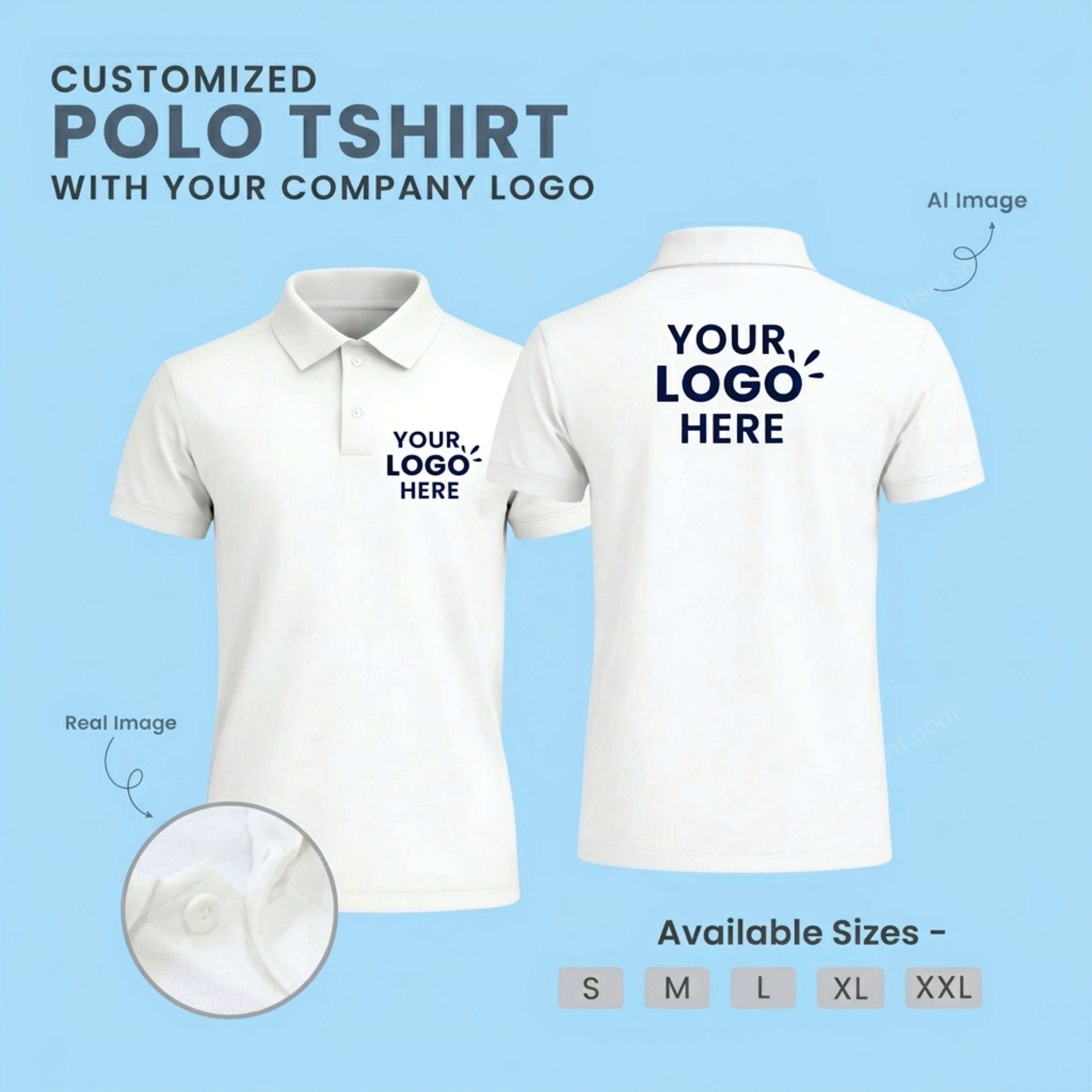 Personalized Polo T-Shirt With Your Company Logo | Order Logo Printed Tees | Giftset.in