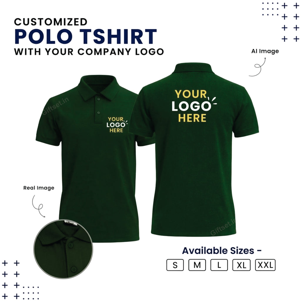 Personalized Polo T-Shirt With Your Company Logo | Order Logo Printed Tees | Giftset.in