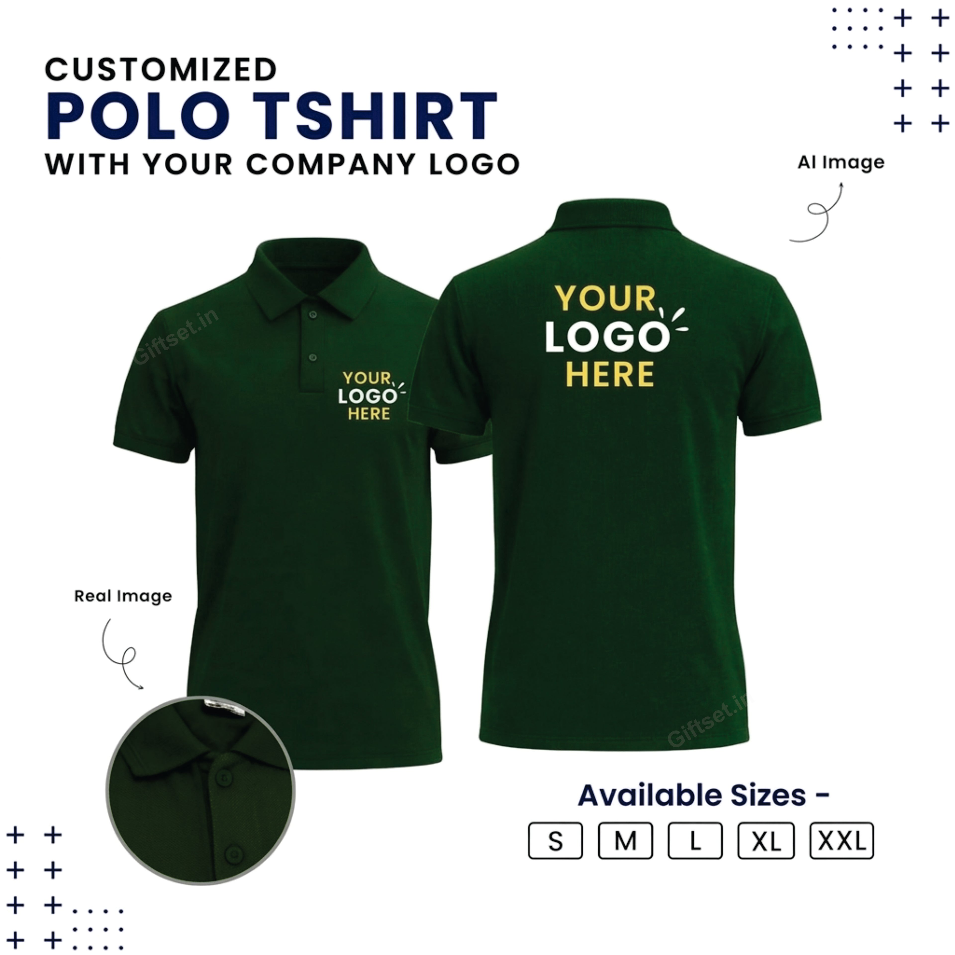 Personalized Polo T-Shirt With Your Company Logo | Order Logo Printed Tees | Giftset.in