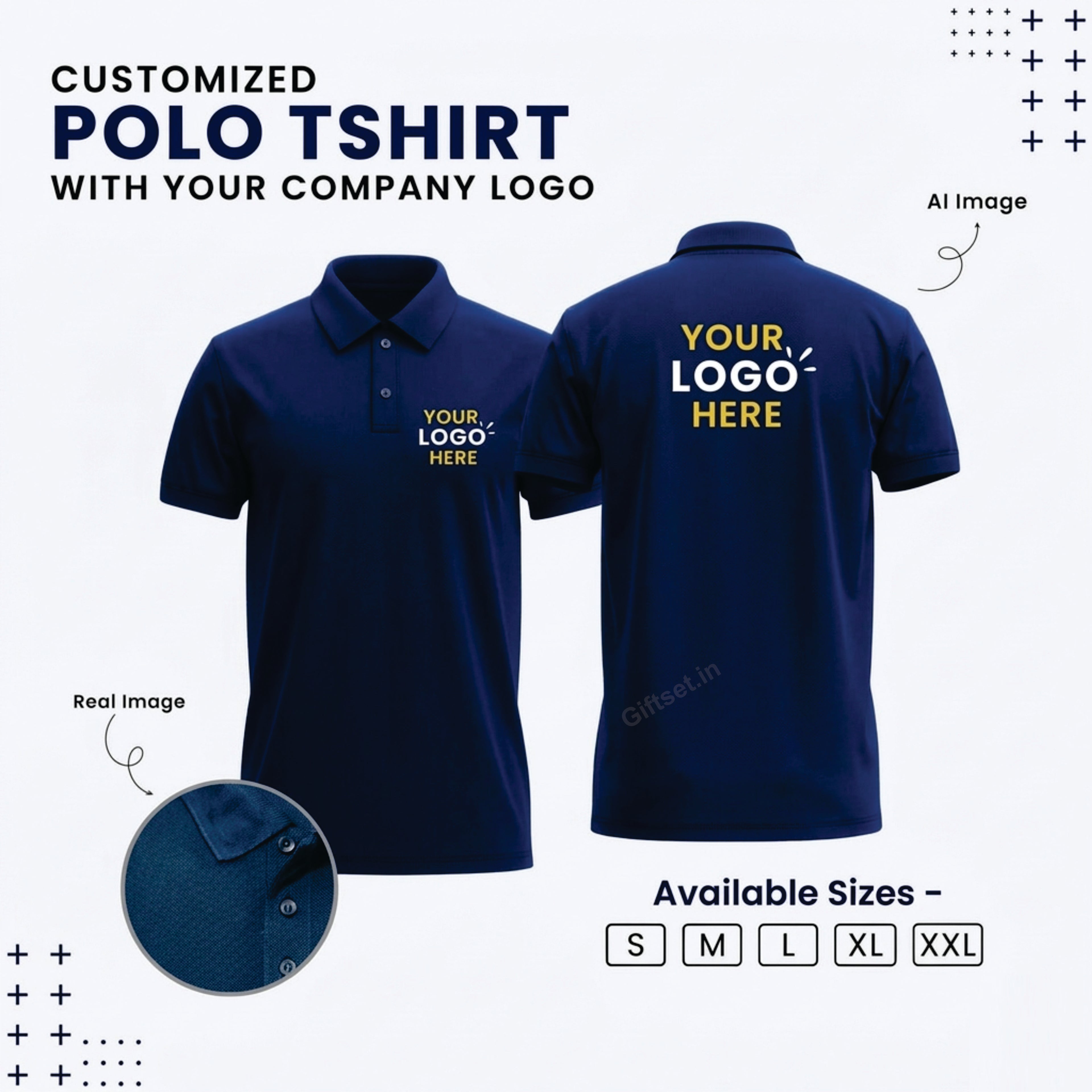 Personalized Polo T-Shirt With Your Company Logo | Order Logo Printed Tees | Giftset.in