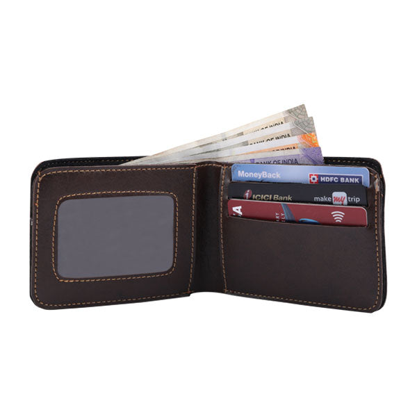 Customized Dark Brown Men's Wallet with Free Charm