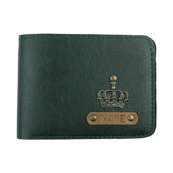 Customized Dark Green Men's Wallet with Free Charm