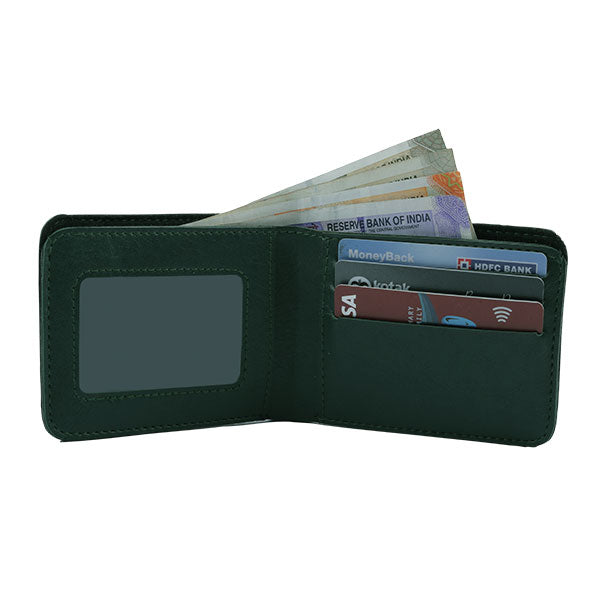 Customized Dark Green Men's Wallet with Free Charm