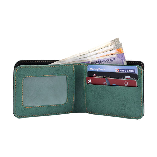 Customized Green Men's Wallet with Free Charm