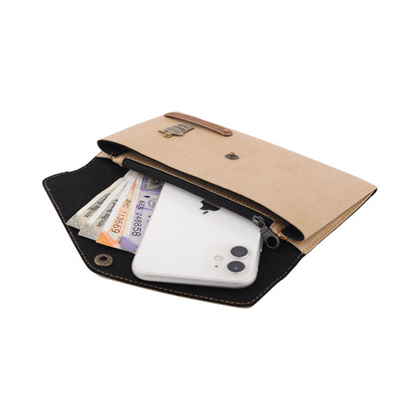 Customized Beige Women's wallet with charms and Name tag