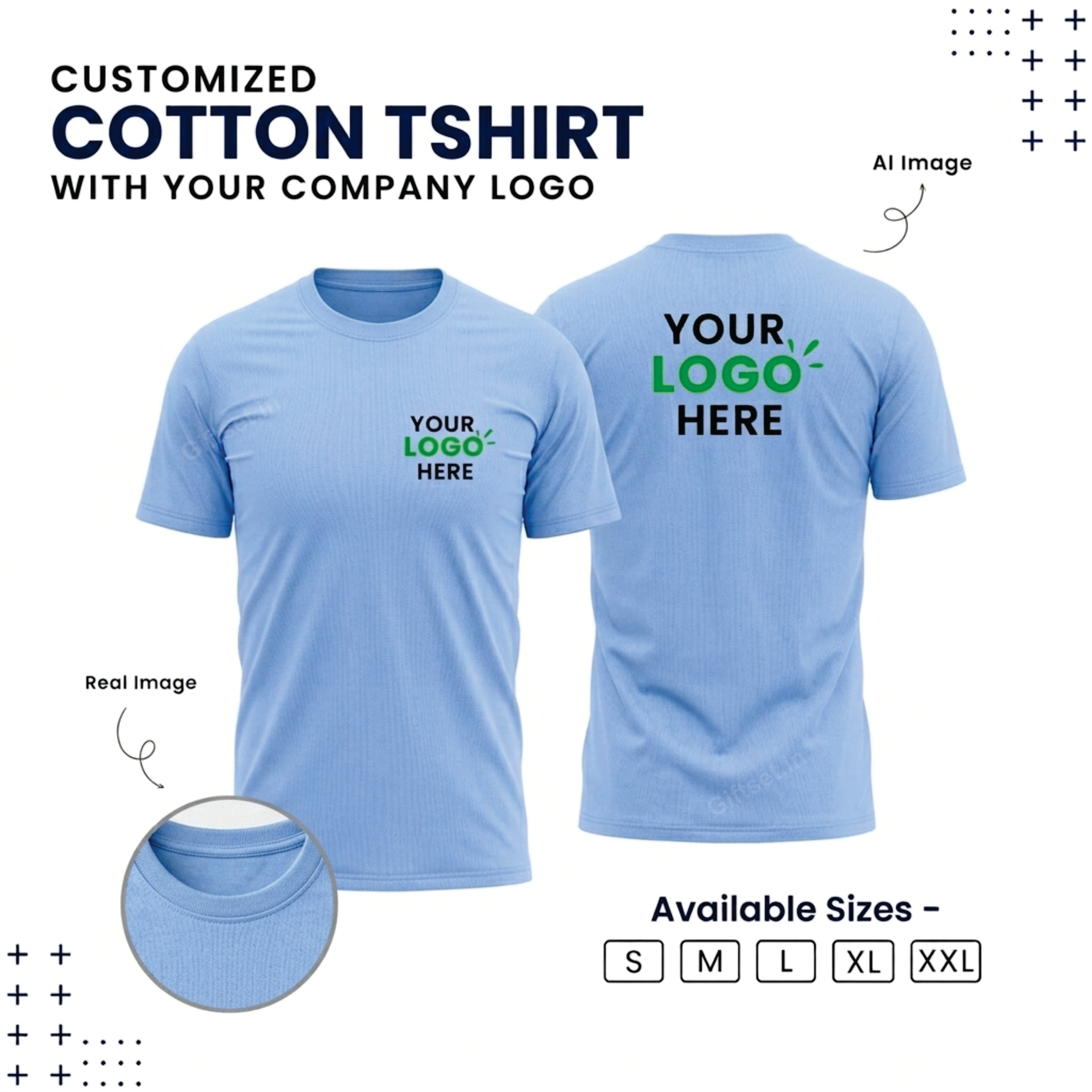 Personalized Regular T-Shirt With Your Company Logo | Order Logo Printed Tees | Giftset.in