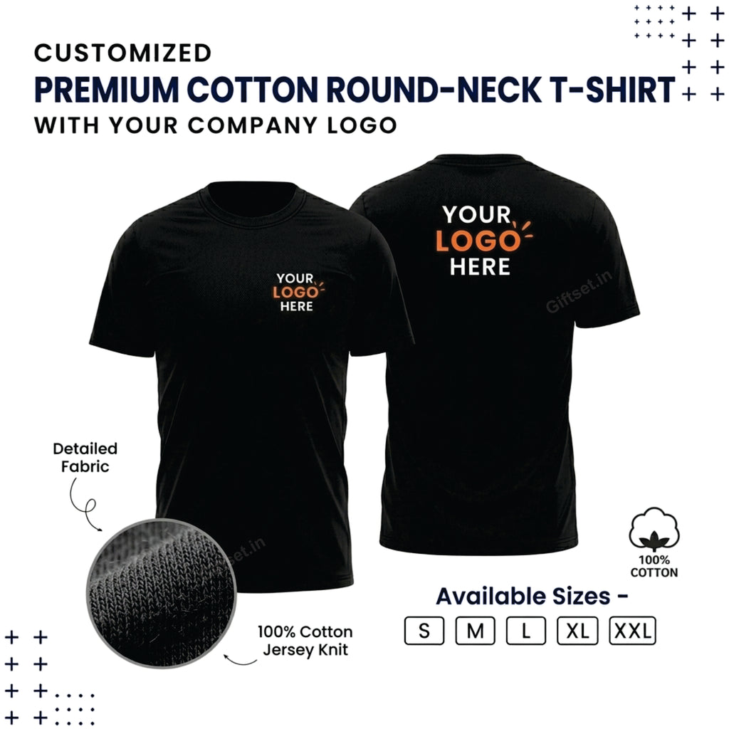 Personalized Regular T-Shirt With Your Company Logo | Order Logo Printed Tees | Giftset.in