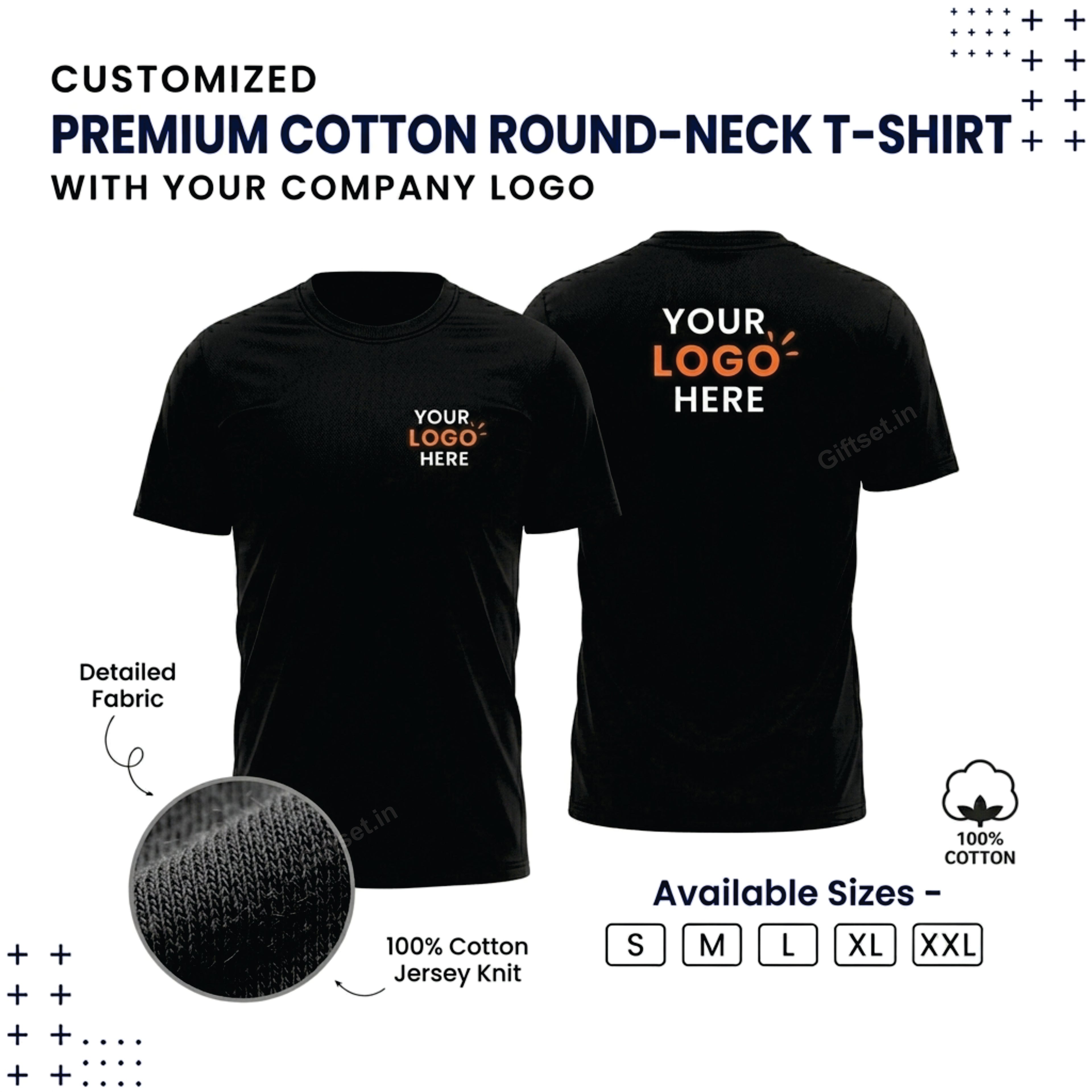Personalized Regular T-Shirt With Your Company Logo | Order Logo Printed Tees | Giftset.in