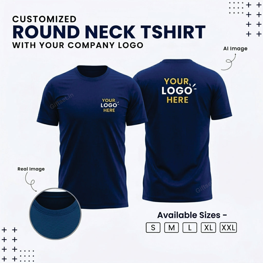 Personalized Regular T-Shirt With Your Company Logo | Order Logo Printed Tees | Giftset.in
