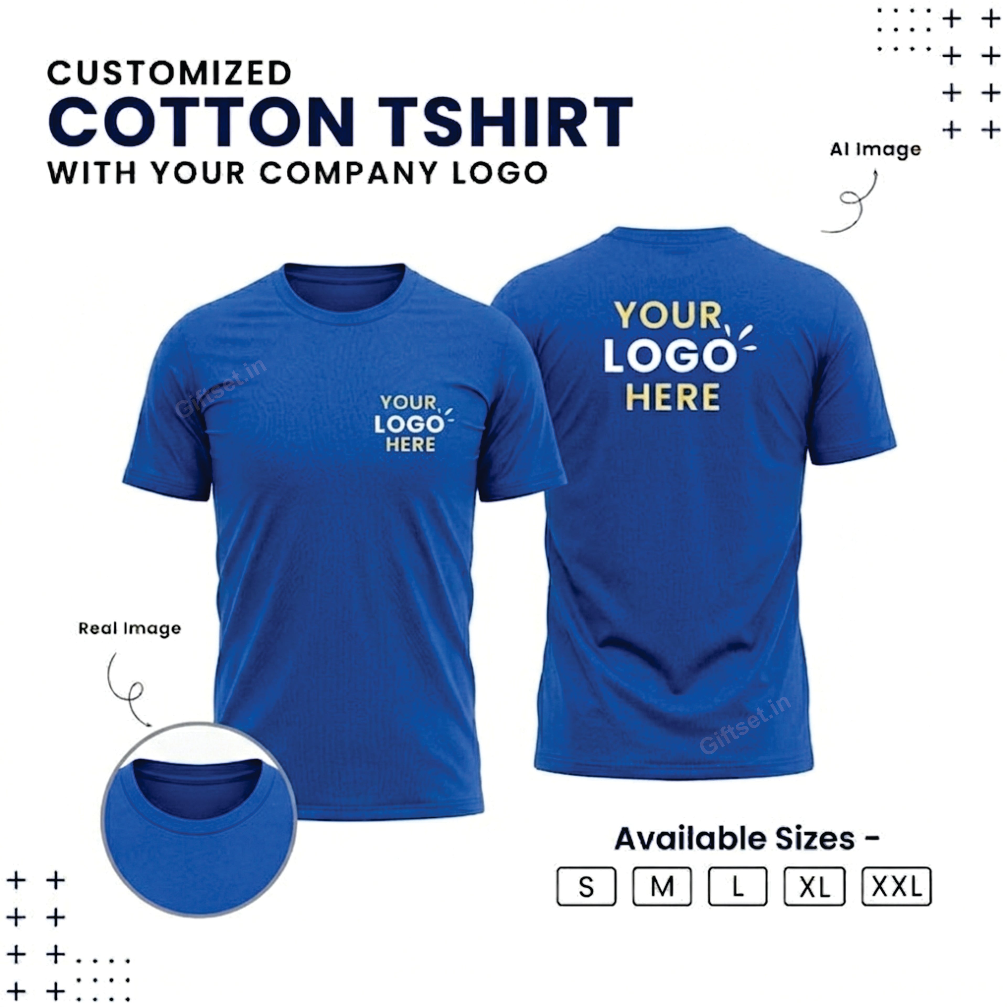 Personalized Regular T-Shirt With Your Company Logo | Order Logo Printed Tees | Giftset.in