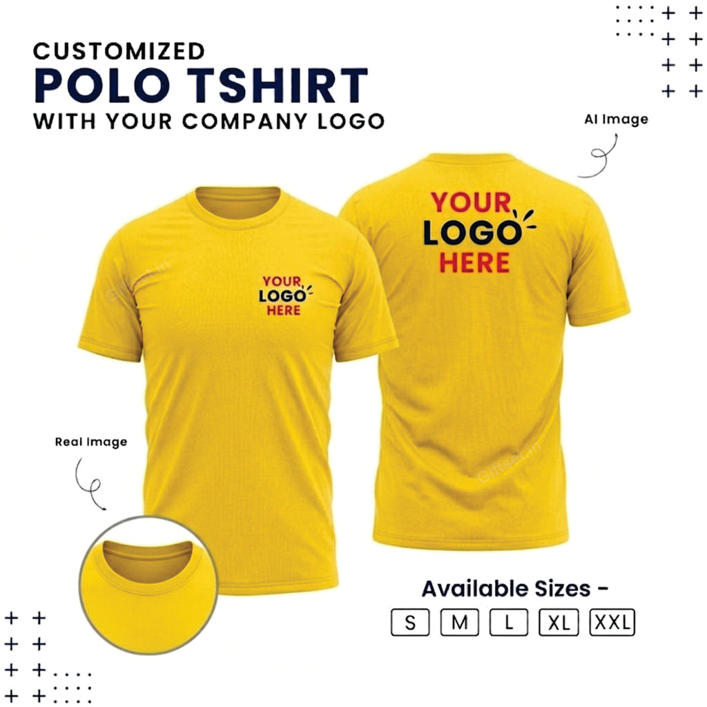 Personalized Regular T-Shirt With Your Company Logo | Order Logo Printed Tees | Giftset.in