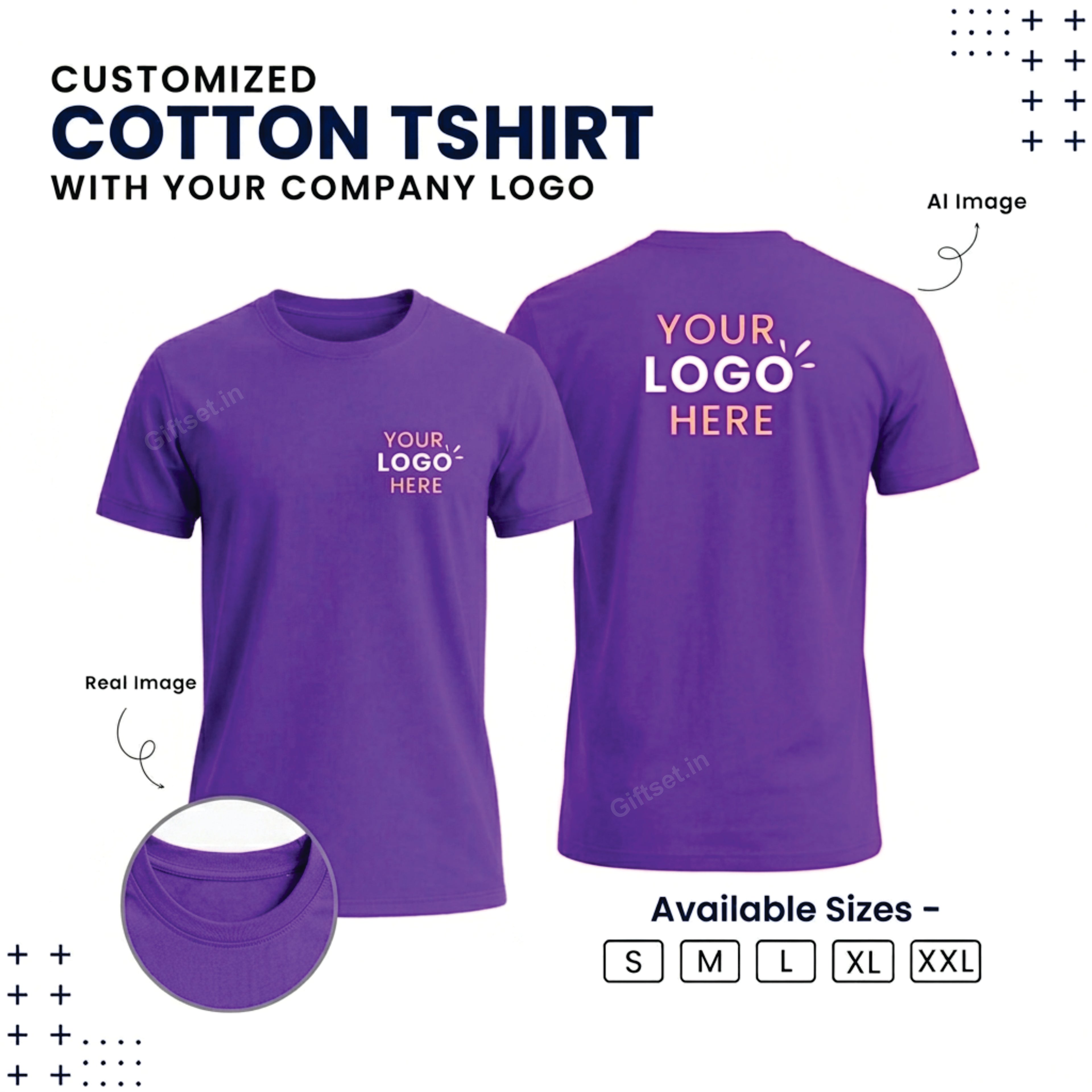 Personalized Regular T-Shirt With Your Company Logo | Order Logo Printed Tees | Giftset.in