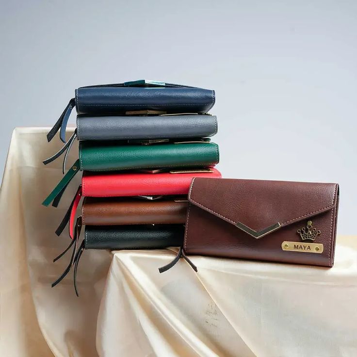 Womens V Clutch Customized Name Wallet