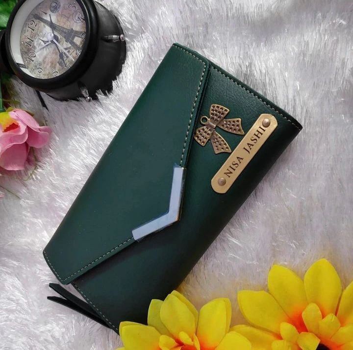 Womens V Clutch Customized Name Wallet