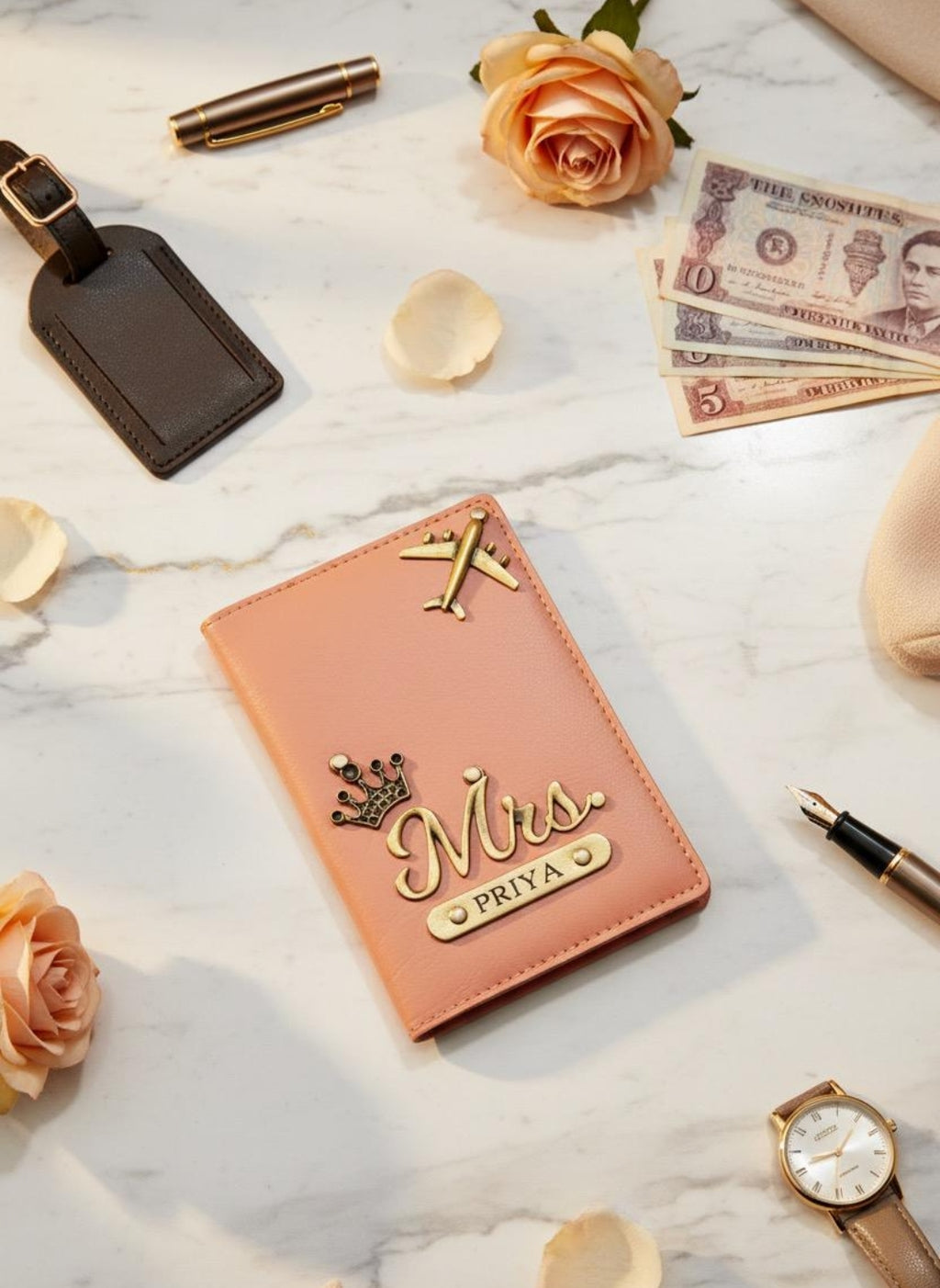 Personalized Passport Cover - Pink