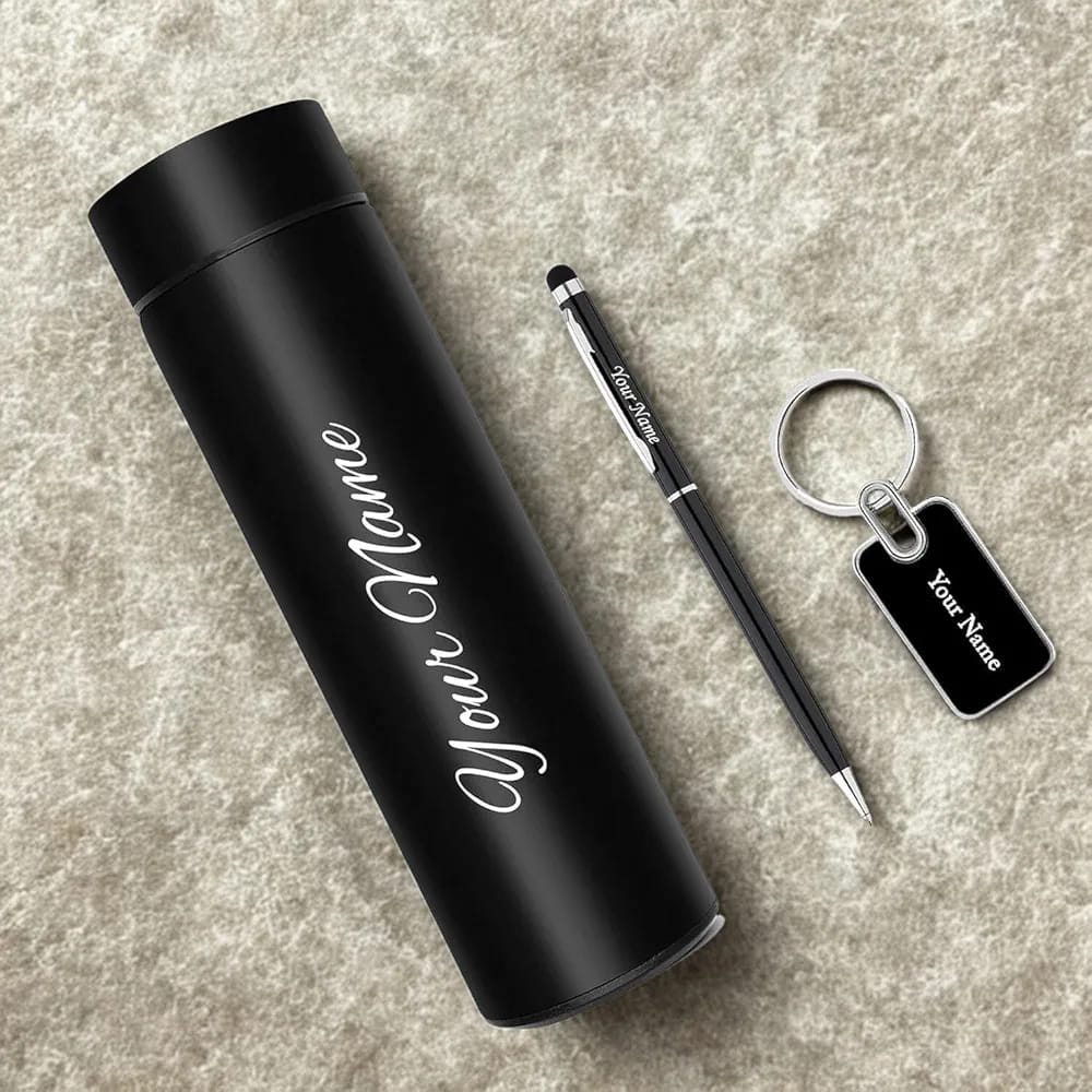 Tempreture Bottel Name Customized Black