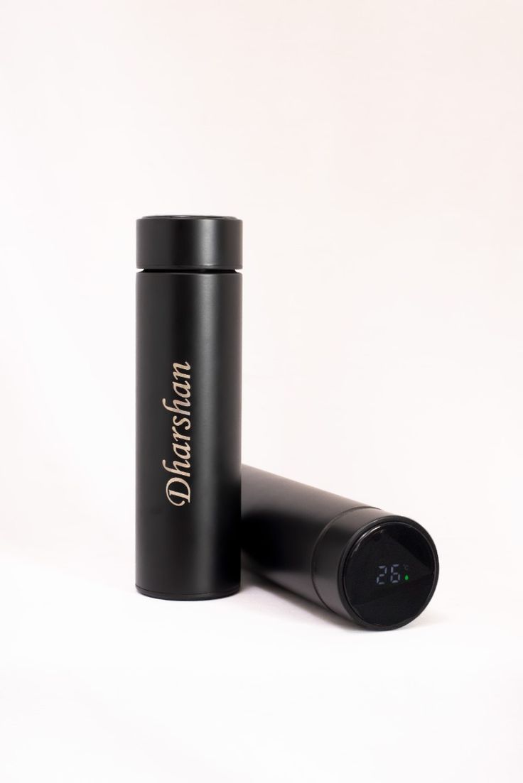 Tempreture Bottel Name Customized Black