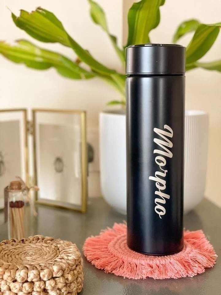 Tempreture Bottel Name Customized Black