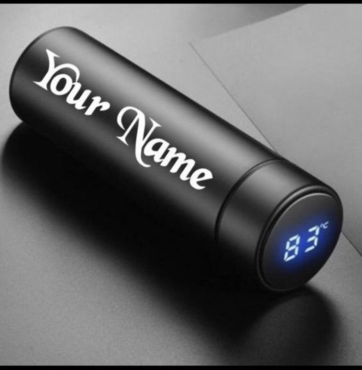 Tempreture Bottel Name Customized Black
