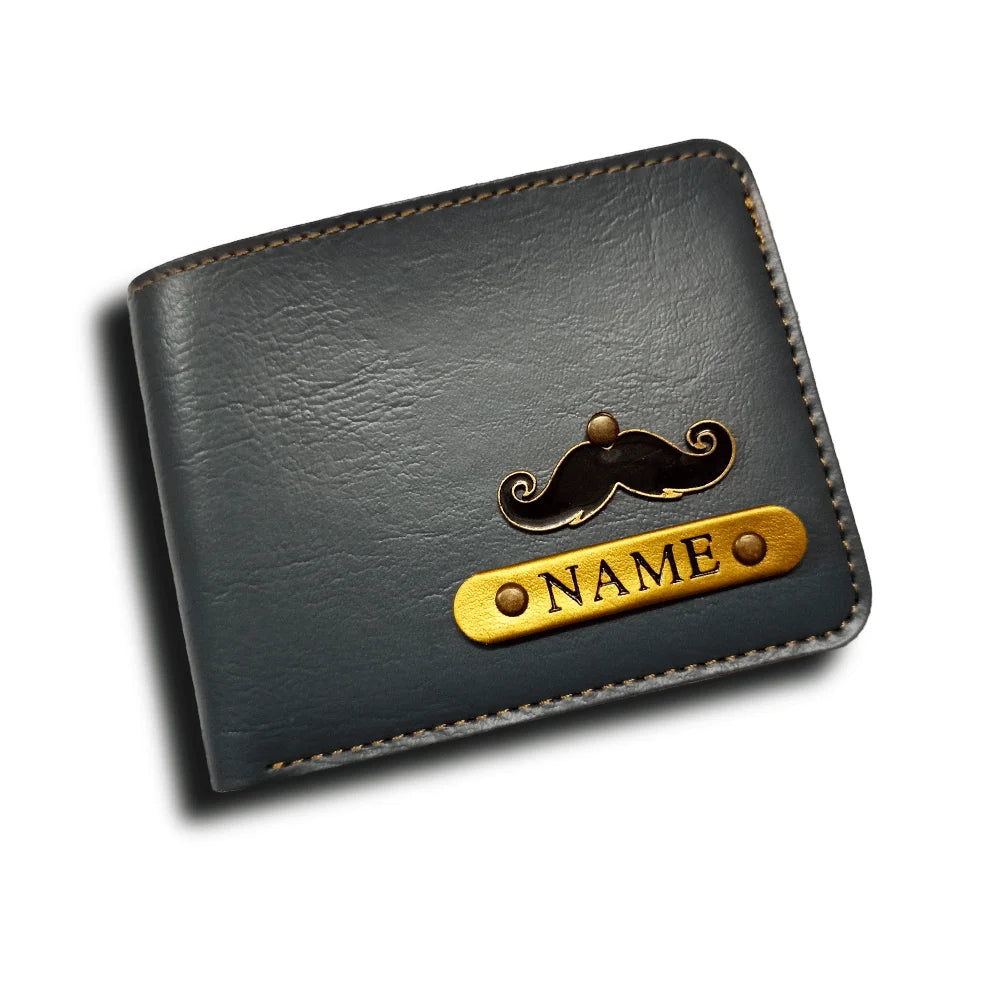 Personalized Men's Wallet - Grey