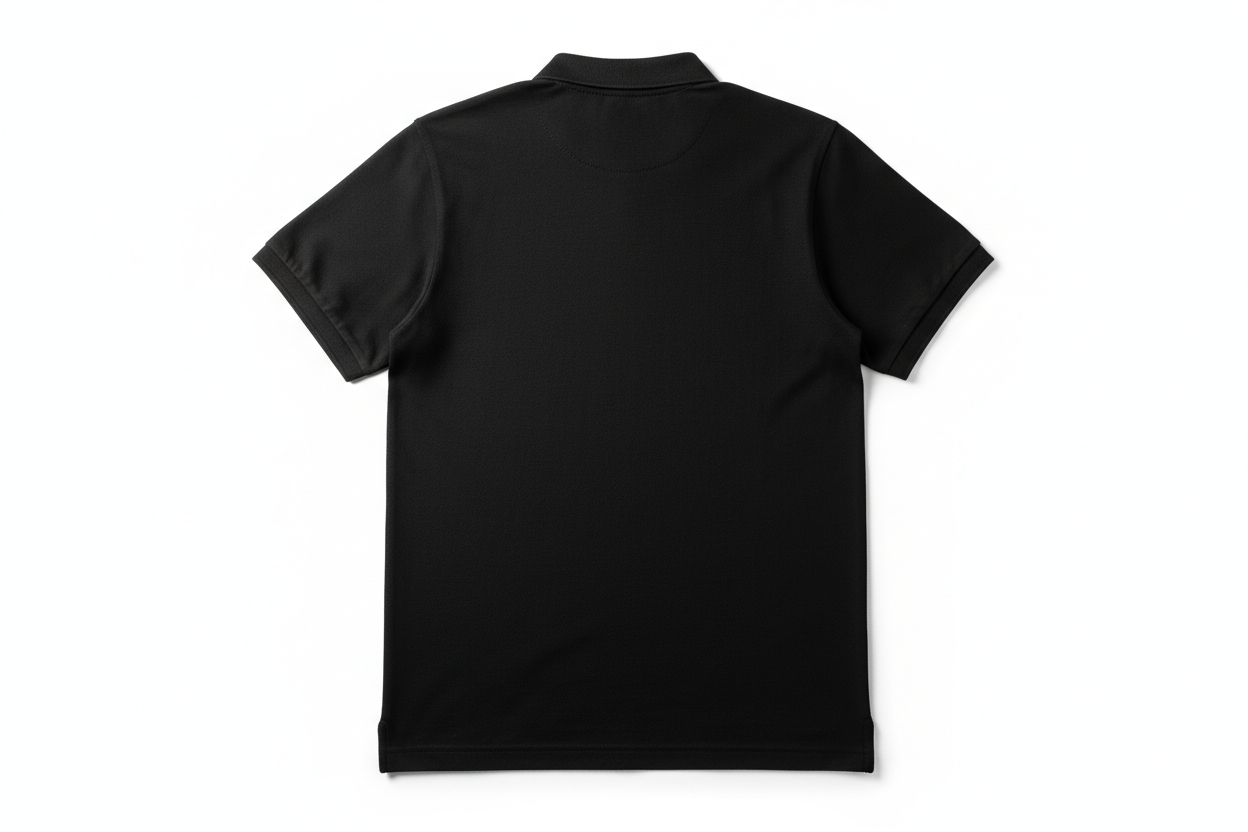 Black Chest Logo Polo Neck T-Shirt