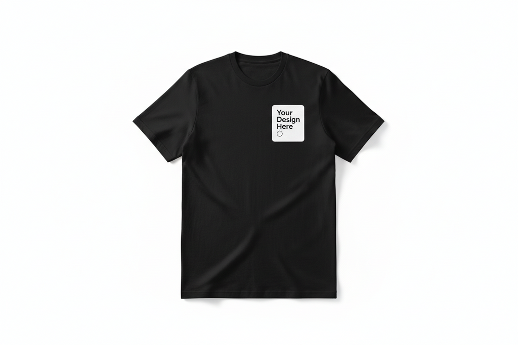 White Chest Logo Round Neck T-Shirt