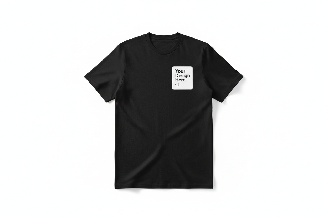 White Chest Logo Round Neck T-Shirt