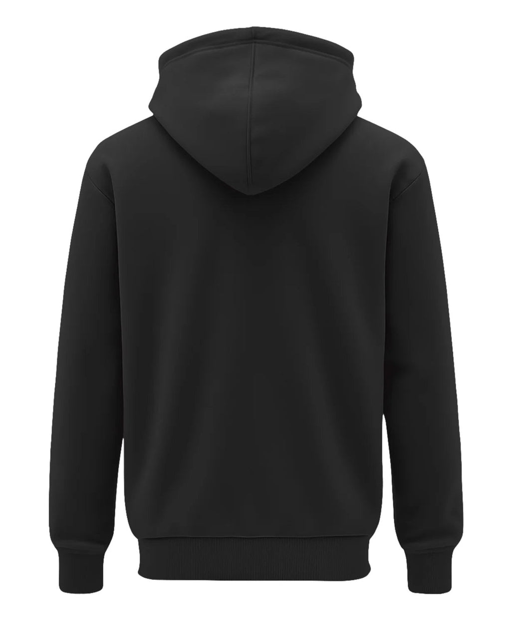 Black hoodie shown from the back 