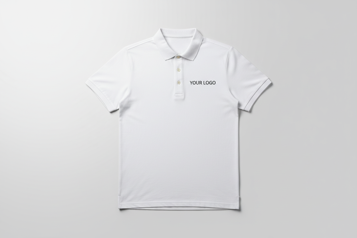 Black Chest Logo Polo Neck T-Shirt