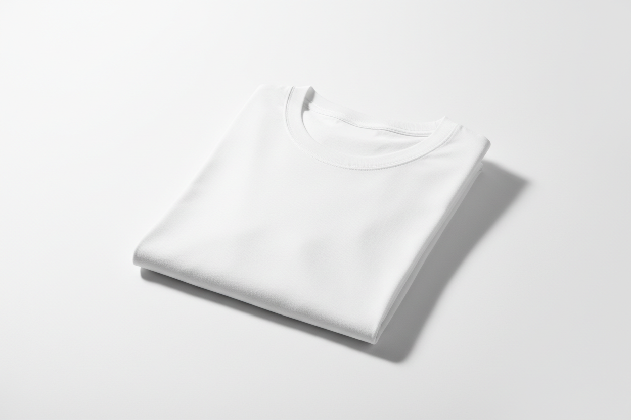 White Chest Logo Round Neck T-Shirt